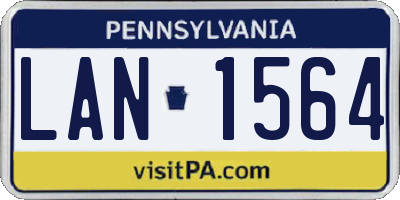 PA license plate LAN1564