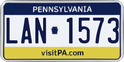 PA license plate LAN1573