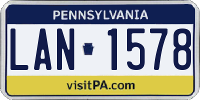 PA license plate LAN1578
