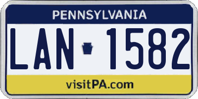 PA license plate LAN1582