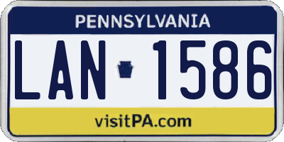 PA license plate LAN1586