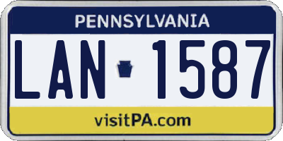 PA license plate LAN1587