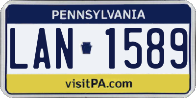 PA license plate LAN1589