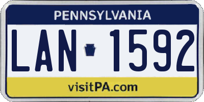 PA license plate LAN1592