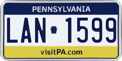 PA license plate LAN1599