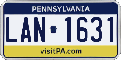PA license plate LAN1631