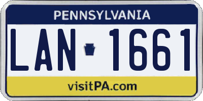 PA license plate LAN1661