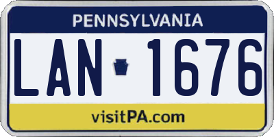 PA license plate LAN1676