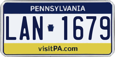 PA license plate LAN1679