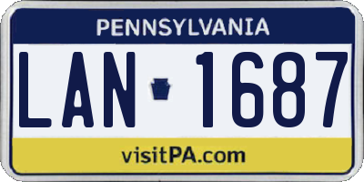 PA license plate LAN1687