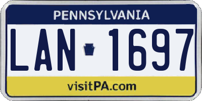PA license plate LAN1697