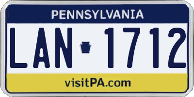 PA license plate LAN1712