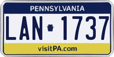 PA license plate LAN1737