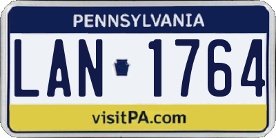 PA license plate LAN1764