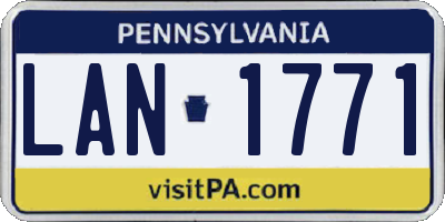 PA license plate LAN1771