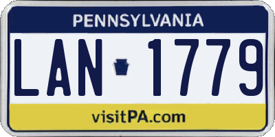 PA license plate LAN1779