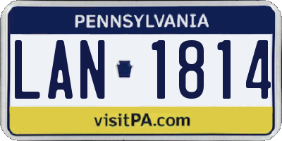 PA license plate LAN1814