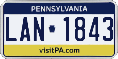PA license plate LAN1843