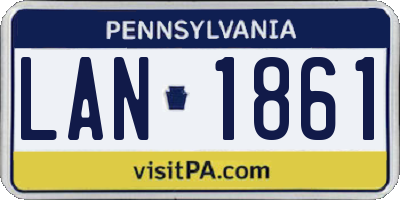 PA license plate LAN1861