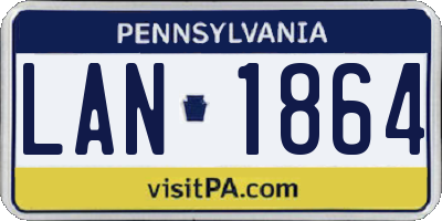 PA license plate LAN1864
