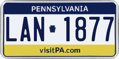 PA license plate LAN1877