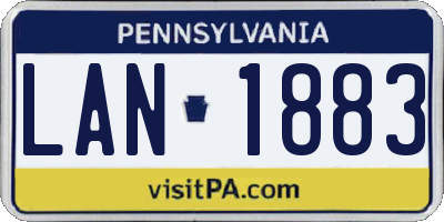 PA license plate LAN1883