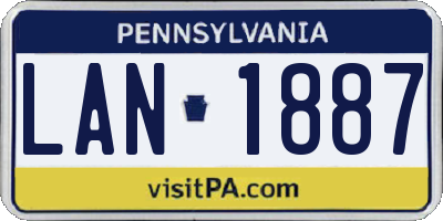 PA license plate LAN1887