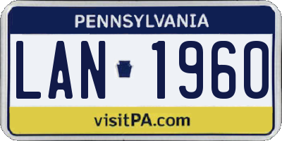 PA license plate LAN1960