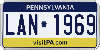 PA license plate LAN1969