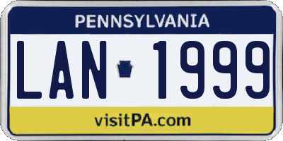 PA license plate LAN1999