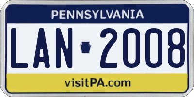 PA license plate LAN2008