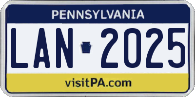 PA license plate LAN2025