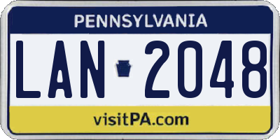 PA license plate LAN2048