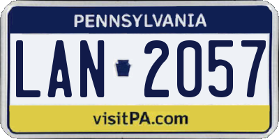 PA license plate LAN2057