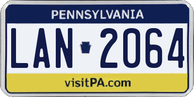 PA license plate LAN2064