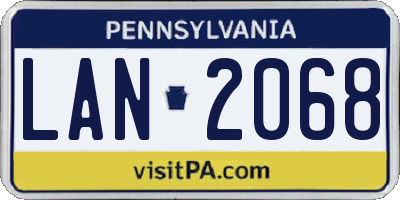 PA license plate LAN2068