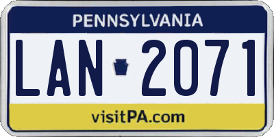PA license plate LAN2071