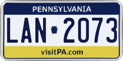 PA license plate LAN2073