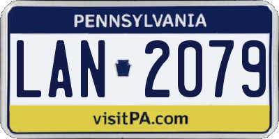 PA license plate LAN2079