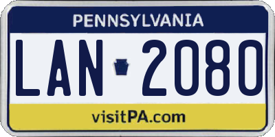 PA license plate LAN2080