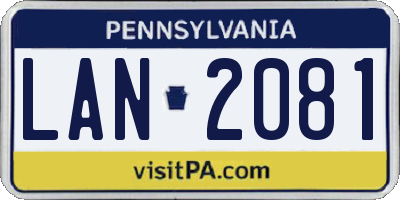 PA license plate LAN2081