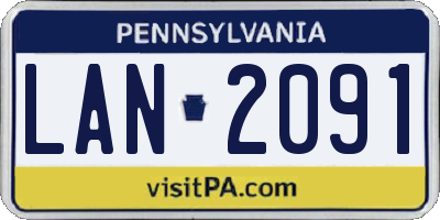 PA license plate LAN2091