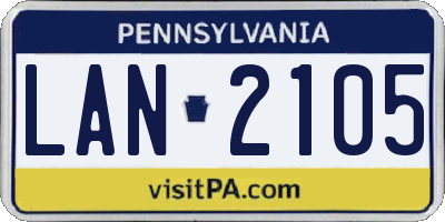 PA license plate LAN2105