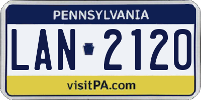 PA license plate LAN2120