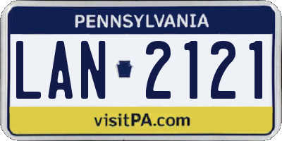 PA license plate LAN2121