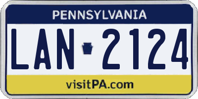 PA license plate LAN2124
