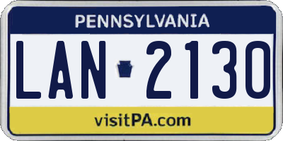 PA license plate LAN2130