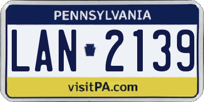 PA license plate LAN2139