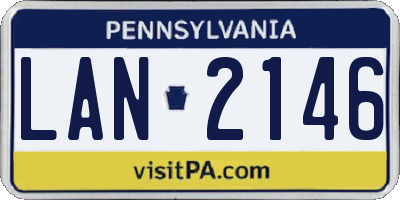 PA license plate LAN2146