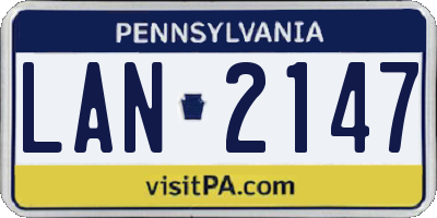 PA license plate LAN2147